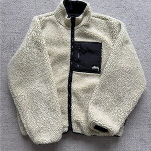 Authentic Stussy 8 Ball Reversible Sherpa Fleece - Mens Size Large